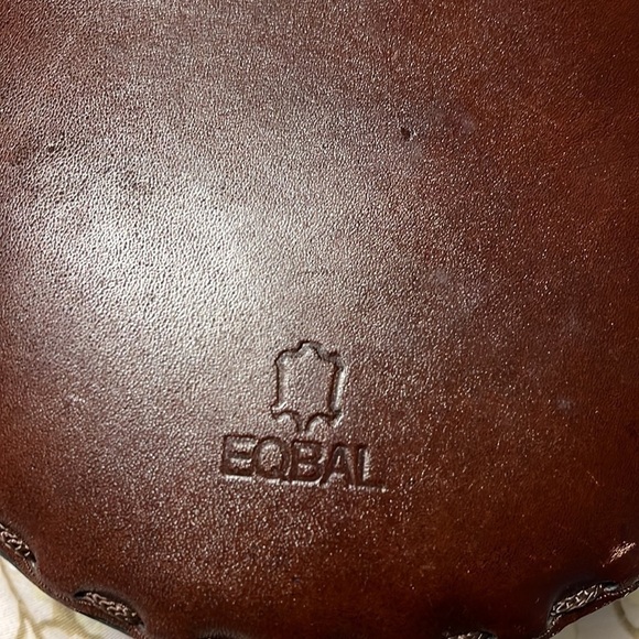 vintage 60’s 70’s EQBAL Leather Circle Purse Shoulder Bag - Picture 3 of 6